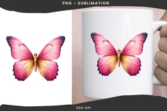 Watercolor Valentine butterfly png design for T-shirts Product Image 2