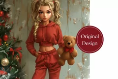 Christmas Tree Tumbler Design, Christmas Blonde Girl Tumbler Product Image 2