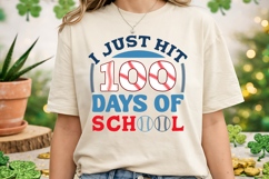 I Just Hit 100 Days of School Baseball SVG Product Image 2