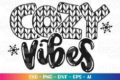 Christmas svg Cozy Vibes svg knitting winter quote sweater Product Image 2