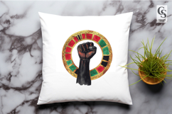 African Pattern Raised Fist Clipart Sublimation PNG Product Image 3