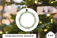 Watercolor Christmas Floral Wreath png Product Image 2
