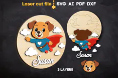 Dog Baby Name Sign SVG laser cut file for Glowforge Product Image 2