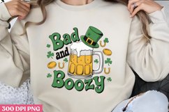 BAD AND BOOZY PNG, ST PATRICKS DAY Drink Sublimation Product Image 3
