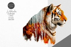 Tiger clipart, Animals clipart, Double exposure Product Image 1