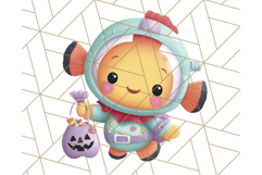 Kawaii Halloween Clipart Cute Kids and Candy Elements Png Product Image 2