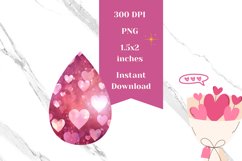 Valentine Teardrop Earrings Design, Love Earring PNG Product Image 2