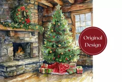 Christmas Tree Tumbler, Watercolor Christmas Tumbler Design Product Image 2