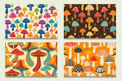 70s Groovy Mushrooms Cutting Boards sublimation Design Product Image 2