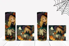 Kawaii Halloween Witch Tumbler, Fall Pumpkins Tumbler Product Image 2