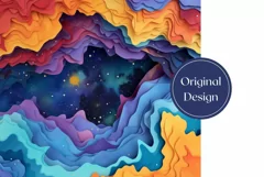 3D Galaxy Tumbler Wrap, 3D Sublimation Tumbler, Space PNG Product Image 2