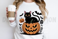 Pumpkin Cat Halloween Sublimation PNG Design Product Image 2