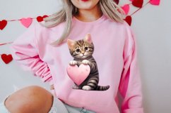 Valentine Cat Peeking Around Clipart Product Image 2