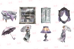 Vintage Rainy Day Clipart Set of 27 Png Bundle Product Image 2