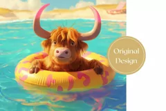 Highland Cow Tumbler Wrap Design, Funny Animals Tumbler PNG Product Image 2