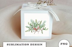 Watercolor Christmas bouquet sublimation Product Image 2
