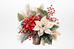 Christmas Flower Bouquet Clipart PNG Product Image 2