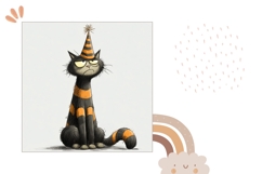 Funny Cat Pillow Design, Cartoon Cat Pillow Template Product Image 2