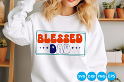 Blessed Dad Quotes Fathers Day Svg Design, Dad SVG Product Image 2