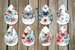 Delicate Butterfly | 8 Sublimation Teardrop earrings Product Image 2