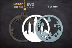 Candles Christmas Ornament SVG laser cut file for Glowforge Product Image 3