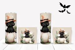 Cartoon Halloween Tumbler Wrap, Halloween Ghost Tumbler Product Image 2