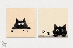 Black cat digital paper Product Image 2