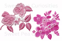 Embroidery, Flowers, Lace, PNG, Clipart, Pink Product Image 2