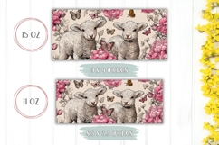 Floral Easter Lamb Mug Design, Easter Mug Sublimation Product Image 2