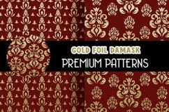 Royal Red Gold Foil Damask Patterns Product Image 2