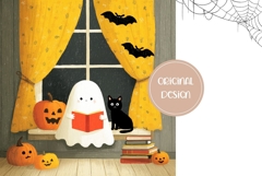 Cartoon Halloween Ghost Backgrounds, Kids Halloween PNG Product Image 2