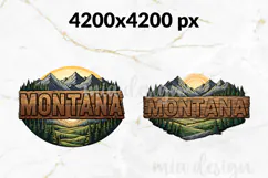 Montana State PNG, Vintage Big Sky Country Elk Sublimation Product Image 2
