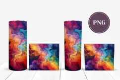 Neon Tumbler Sublimation, Fluid Art Tumbler Wrap Design Product Image 2