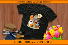 Cute Christmas Ghost Cat and Pumpkin House PNG Product Image 2