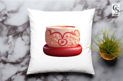 Romantic Heart Candle Illustration Clipart Sublimation PNG Product Image 3