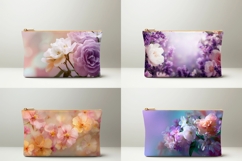 Roses Cosmetic Bag, Flowers Cosmetic Bag PNG Product Image 2