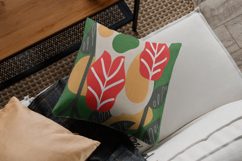 Red Tropical Leaves Abstract Embroidery Design Product Image 2