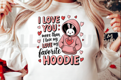 Cute Bunny Valentines Day Design I Love My Favorite Hoodie Product Image 2