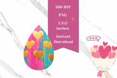 Cute Valentine Earrings, Golden Hearts Earrings Design Product Image 2