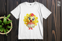 Cute Yellow Flower Bird Clipart Sublimation PNG Product Image 2