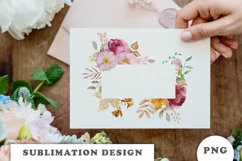 Watercolor Autumn Flowers frame png Product Image 2