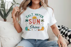 Salt Water and Sun Shine PNG, Retro Beach PNG Sublimation De Product Image 2