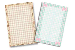 Pastel Bow Gingham Junk Journal Pages Product Image 2