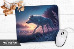 Twilight Glimmer Spectral Wolf Frosty Meadow Mouse Pad PNG Product Image 1