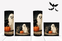 Halloween Ghost Tumbler, Cartoon Pumpkin Tumbler Wrap Product Image 2