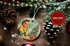 Vintage Christmas Ornament, Retro Christmas Ornament PNG Product Image 2