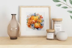 Watercolor Pumpkins PNG, Watercolor Pumpkins Sublimation Product Image 2