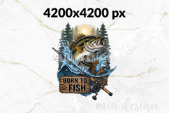 Born to Fish PNG, Largemouth Bass Fishing Sublimation Product Image 2