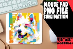 Colorful Abstract Dog Design Mouse Pad PNG Product Image 1