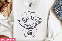 .Little miss Chef PNG, Cooking Sublimation PNG Product Image 1